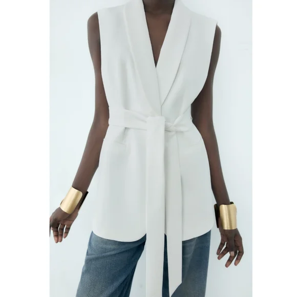 ❌️SOLD❌️TUXEDO COLLAR VEST ZW COLLECTION SIZE S - Picture 7 of 14